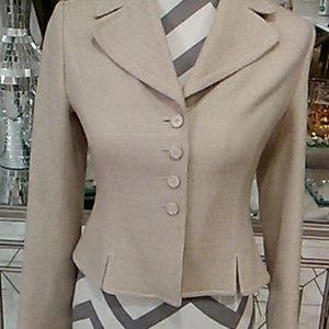 Ann Taylor Tan And Gold Blazer